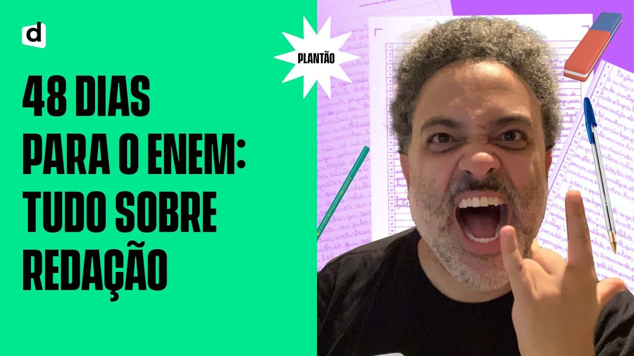 Thumbnail: ENEM EM 48 DIAS: O QUE VOCÊ PRECISA SABER DE REDAÇÃO
