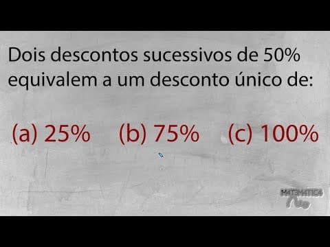 Thumbnail da aula: PROBLEMA DE PORCENTAGEM: Descontos Sucessivos