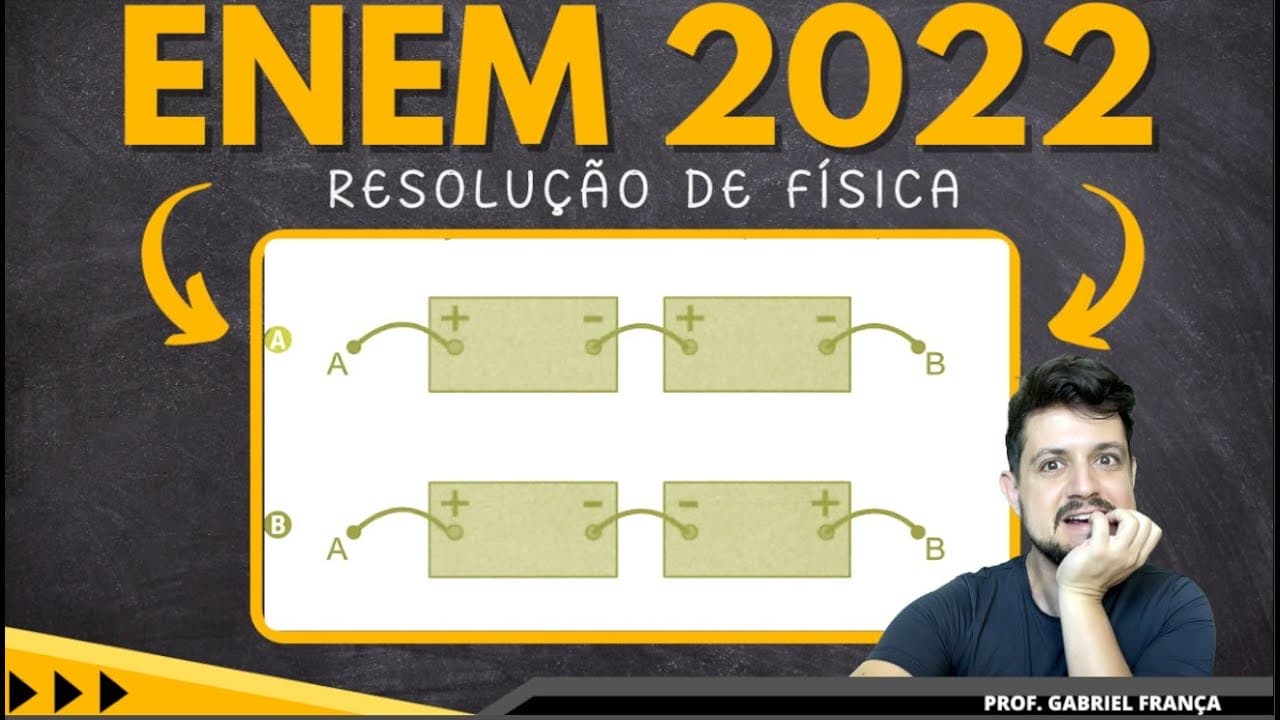 Thumbnail: ENEM 2022 - ELETRODINÂMICA - O quadro mostra valores de corrente elétrica e seus efeitos sobre o