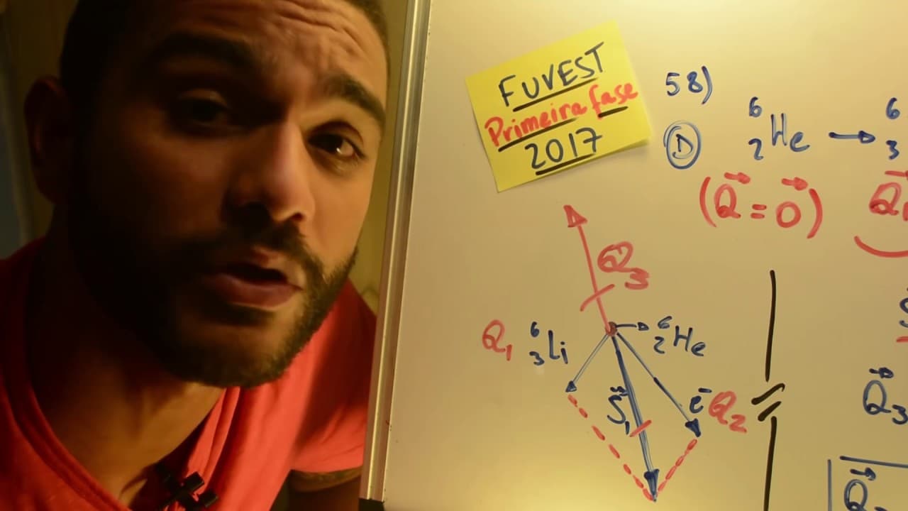 Thumbnail: FUVEST 2017 - Física 58 - Consevação de Momento Linear - 1ª fase Prova V - Aulas A+ Resolve