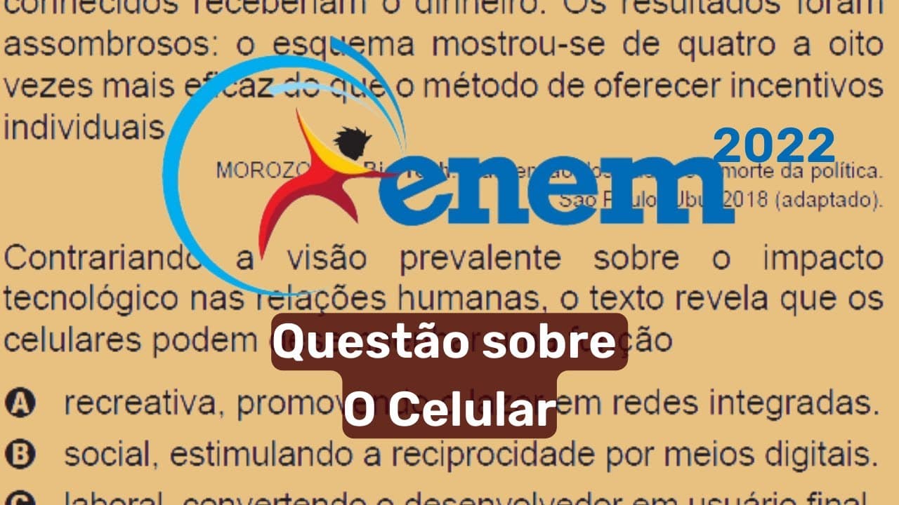 Thumbnail: Correção do ENEM 2022 - o celular
