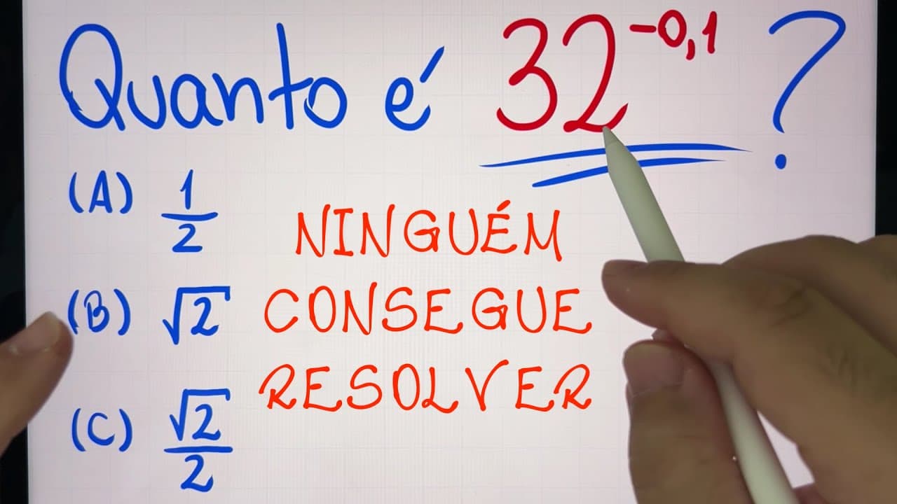 Thumbnail: 🤯 MATEMÁTICA BÁSICA DESBUGADA - Potenciação com Expoente Decimal e Negativo que NINGUÉM SABE!