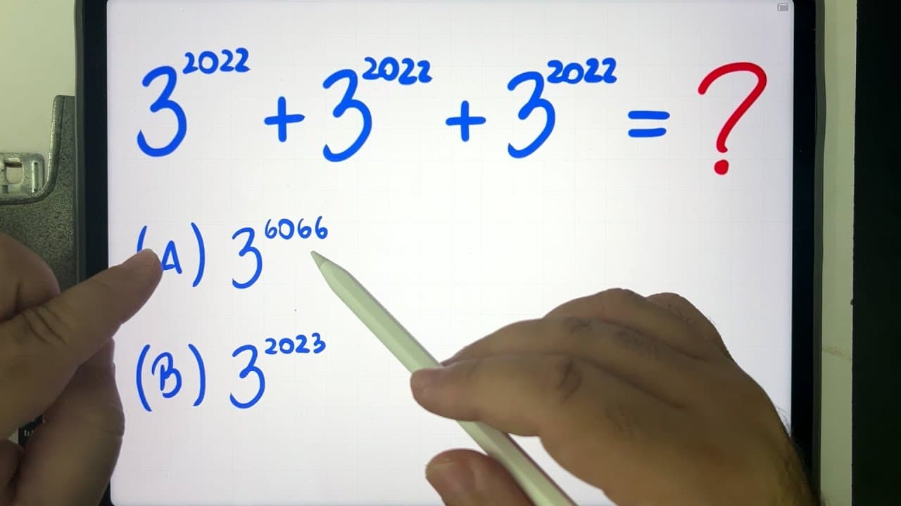 Thumbnail: 🔥 Potenciação BUGANTE: Você consegue calcular essa adição de 3 elevado a 2022?