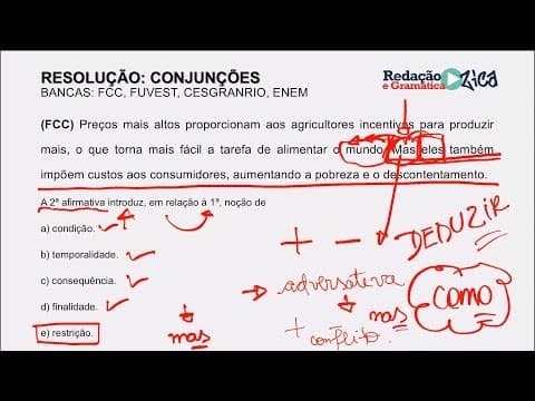 Thumbnail da aula: CONJUNÇÃO: RESOLUÇÃO DE EXERCÍCIOS DETALHADA - Profa. Pamba