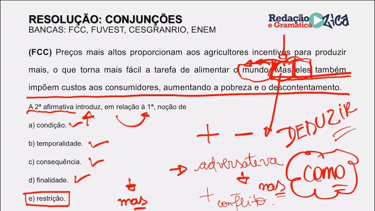 Thumbnail: CONJUNÇÃO: RESOLUÇÃO DE EXERCÍCIOS DETALHADA - Profa. Pamba