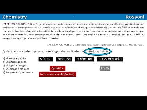 Thumbnail da aula: ENEM 2020 Digital - Q124 Amarela - Fenômenos químicos e físicos