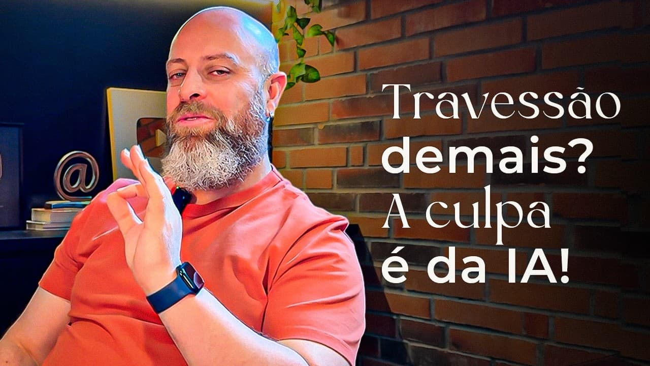 Thumbnail: TRAVESSÃO demais? Entenda o impacto da IA na pontuação [Professor Noslen]