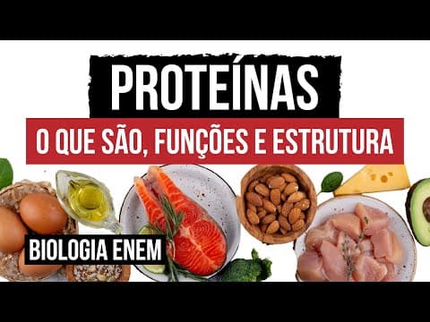 Thumbnail da aula: PROTEÍNAS: o que são, funções e estrutura | Biologia para o Enem | Cláudia de Souza Aguiar