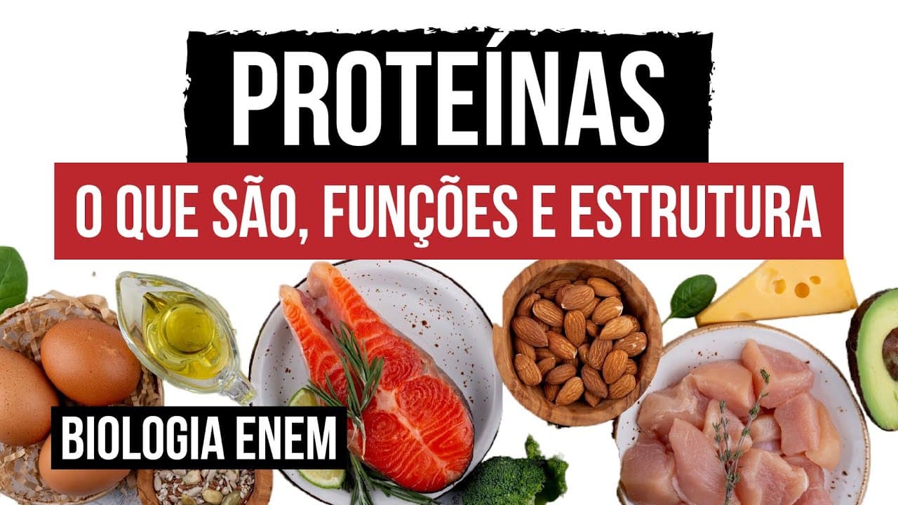Thumbnail: PROTEÍNAS: o que são, funções e estrutura | Biologia para o Enem | Cláudia de Souza Aguiar