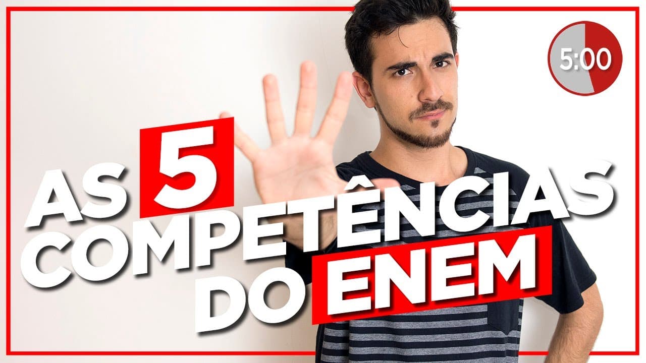 Thumbnail: As competências para uma REDAÇÃO NOTA 1000 (em 5 minutos)