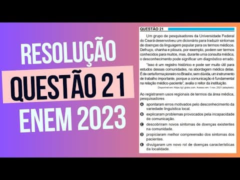 Thumbnail da aula: Resolução questão 21 (PROVA AZUL) | Linguagens ENEM 2023