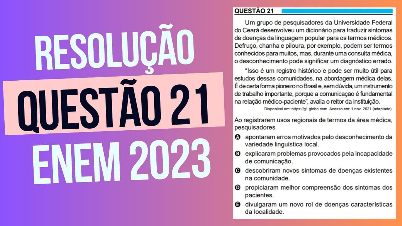 Thumbnail: Resolução questão 21 (PROVA AZUL) | Linguagens ENEM 2023