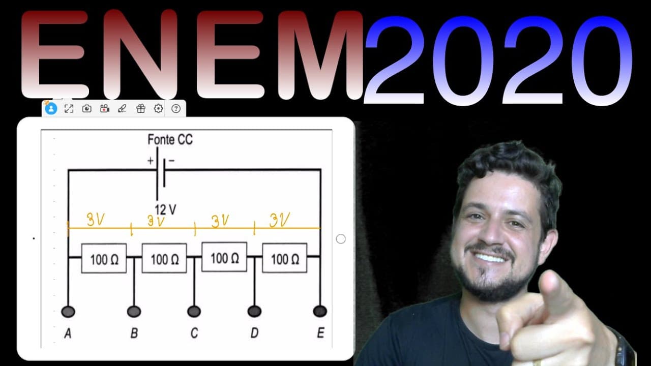Thumbnail: ENEM 2020 Um estudante tem uma fonte de tensão com corrente contínua que opera em tensão...
