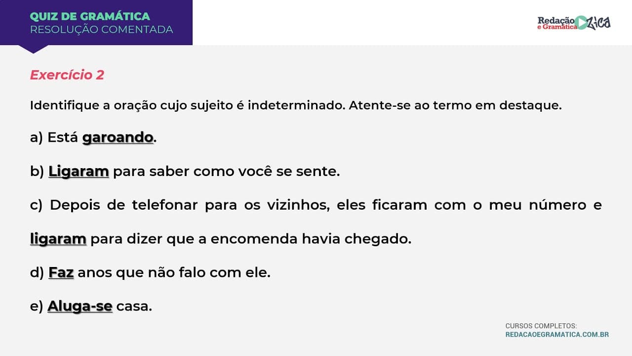 Thumbnail: ANÁLISE SINTÁTICA PARA INICIANTES - RESOLUÇÃO COMENTADA DE EXERCÍCIO - Profa. Pamba