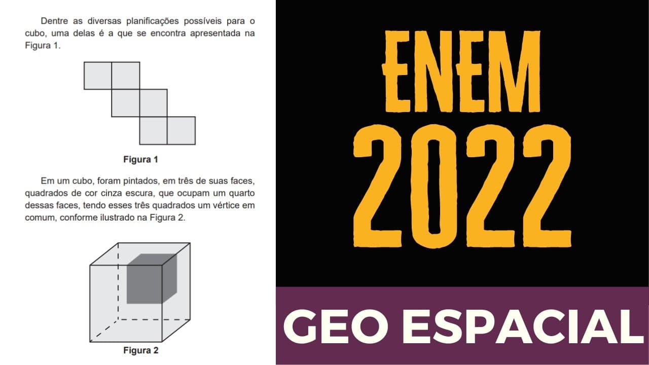 Thumbnail: ENEM 2022 - Questão 173: Dentre as diversas planificações possíveis para o cubo, uma delas é...