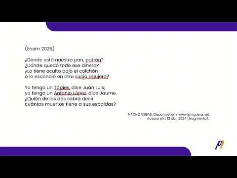 Thumbnail da aula: ENEM 2025 | ¿Dónde está nuestro pan, patrón?...