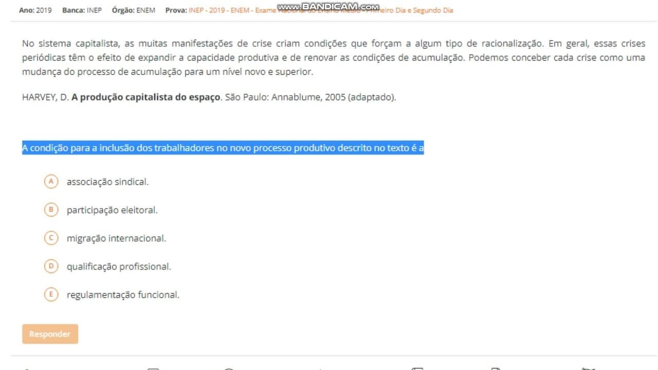 Thumbnail: Questão ENEM 2019 GEOGRAFIA CRISES PERIÓDICAS NO CAPITALISMO