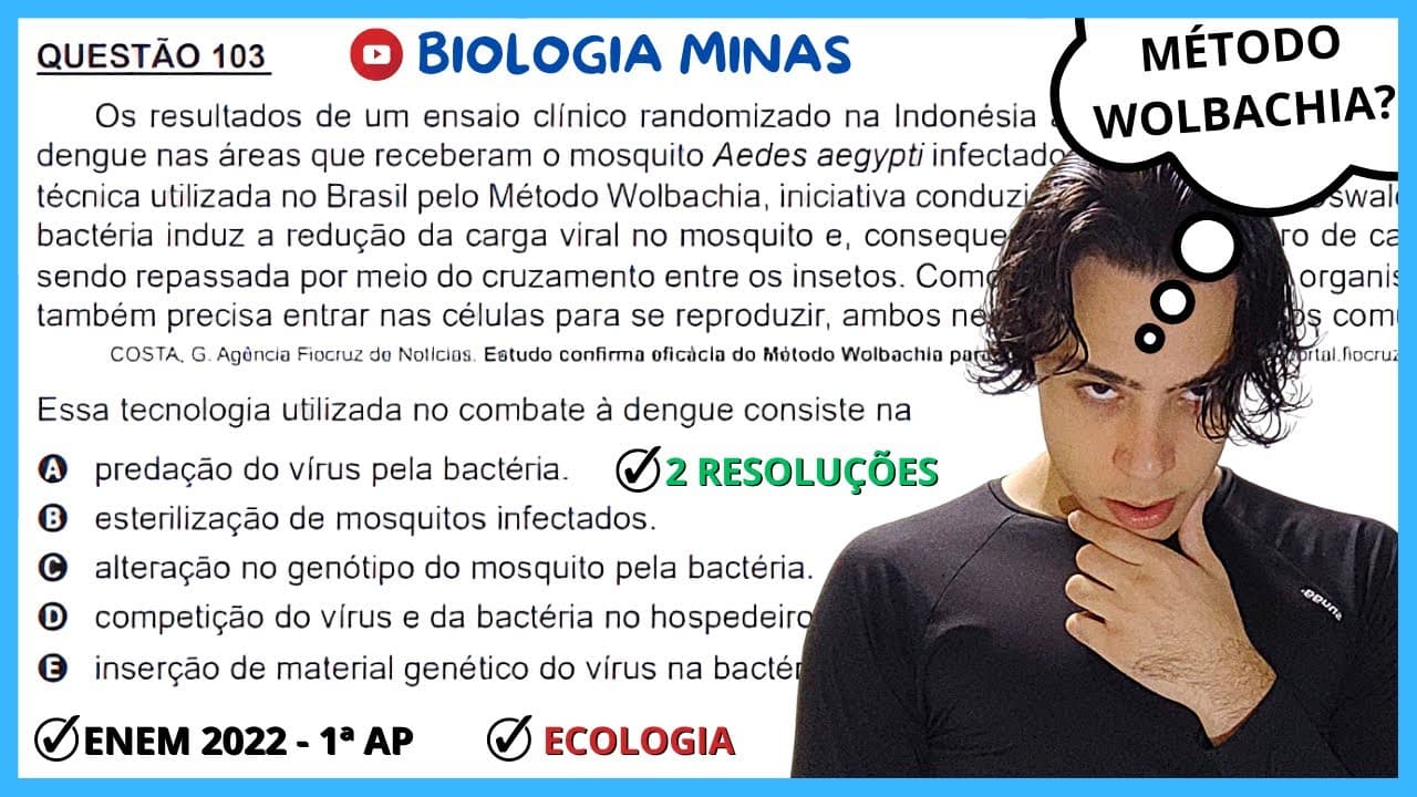 Thumbnail: [ENEM 2022] 103 📒RELAÇÕES ECOLÓGICAS Os resultados de um ensaio clínico randomizado na Indonésia