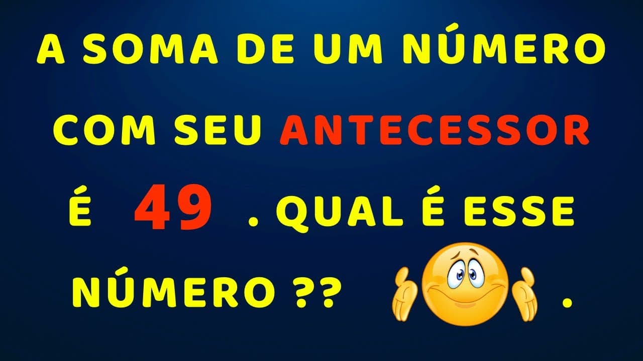 Thumbnail: CONSEGUE DESCOBRIR O NÚMERO ?? EQUAÇÃO DO 1º GRAU !! 📚🚀