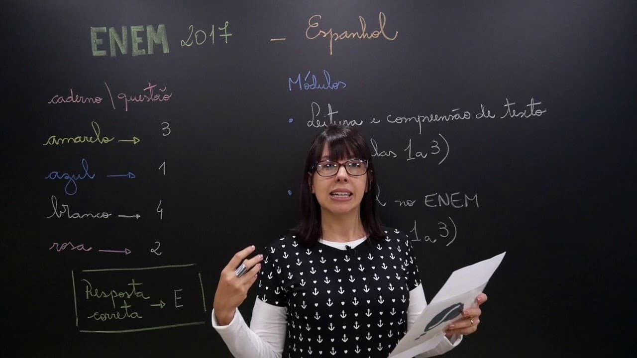 Thumbnail: ENEM 2017 - Questão 3 de Espanhol (Caderno Amarelo)
