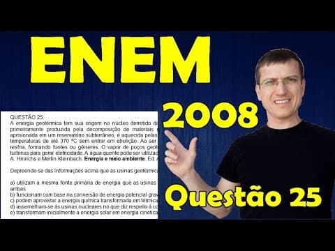 Thumbnail da aula: ENEM 2008   Questão 25 - Prova Amarela - Termologia   Prof  Marcelo Boaro