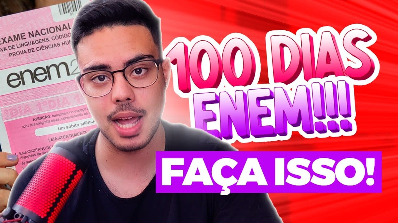Thumbnail: COMO ESTUDAR FALTANDO 100 DIAS PARA O ENEM