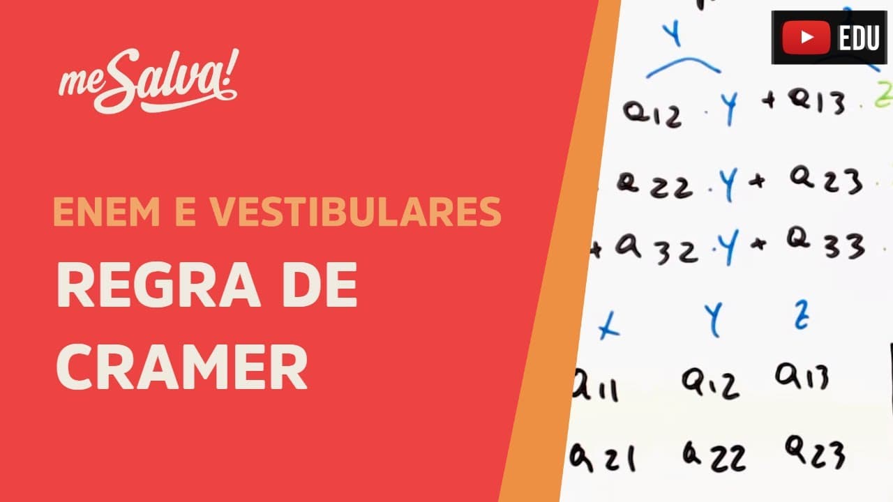Thumbnail: Regra de Cramer | ENEM e Vestibulares | Me Salva!