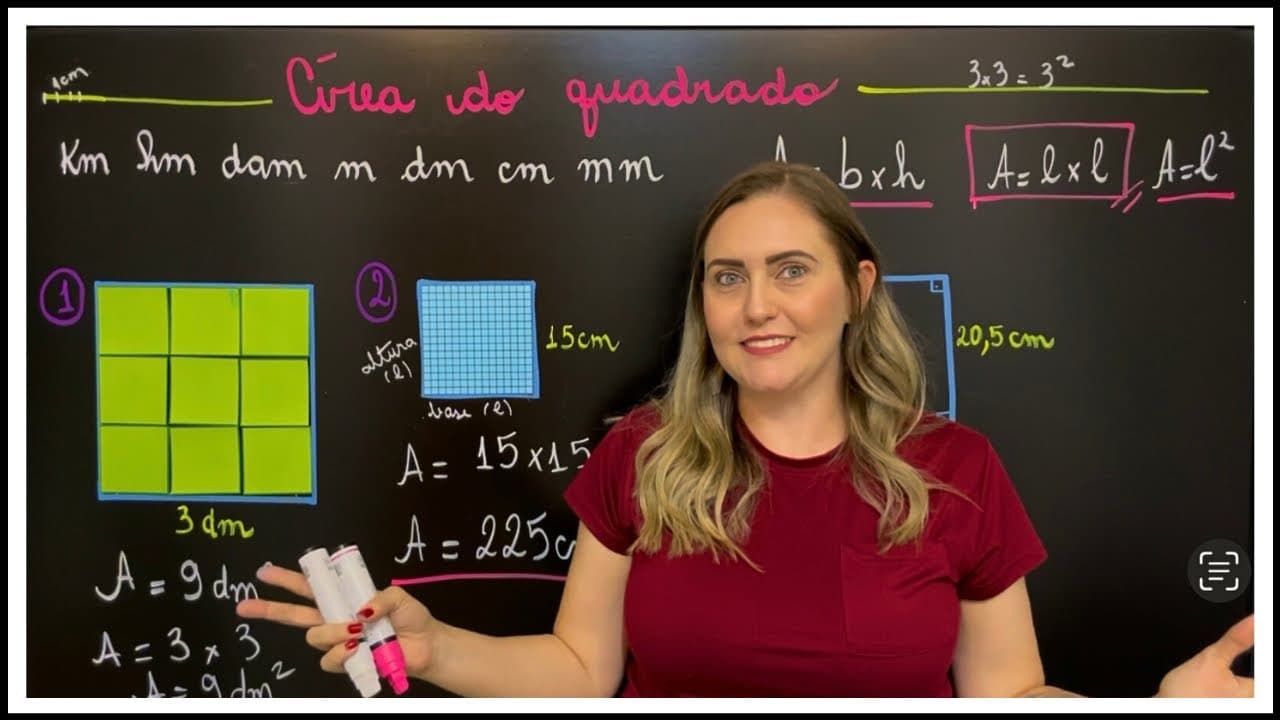 Thumbnail: ÁREA DO QUADRADO COMO VOCÊ NUNCA VIU!! EXPLICAÇÃO PARA APRENDER GEOMETRIA AGORA!