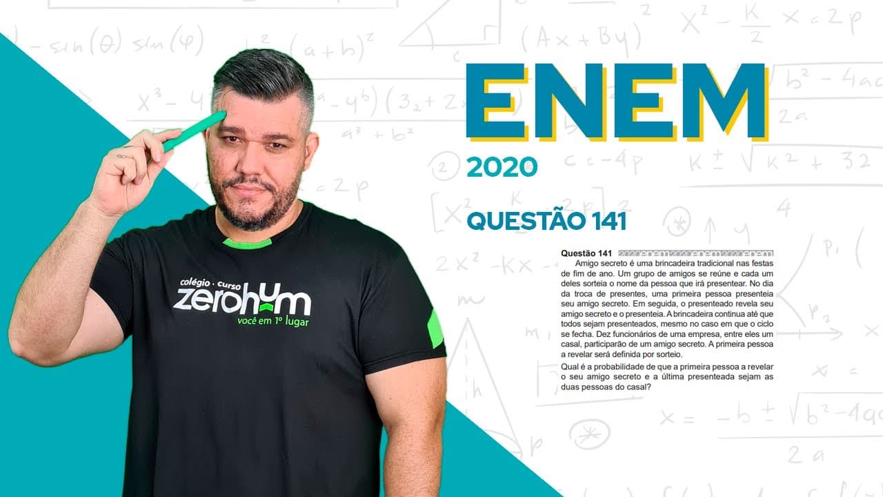 Thumbnail: ✅ QUESTÃO 141 - ENEM 2020 Matemática: Amigo secreto é uma brincadeira tradicional  (anulada)