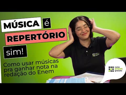 Thumbnail da aula: MÚSICA COMO REPERTÓRIO DA REDAÇÃO DO ENEM? SIM!!!!!