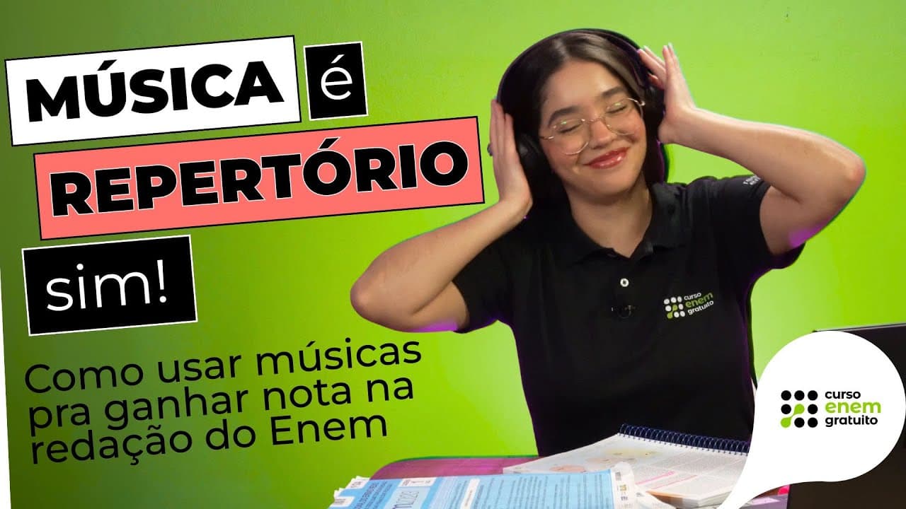 Thumbnail: MÚSICA COMO REPERTÓRIO DA REDAÇÃO DO ENEM? SIM!!!!!