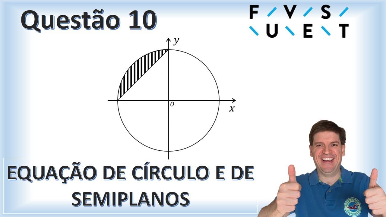 Thumbnail: QUESTÃO 10 FUVEST 2021 EQUAÇÃO DE CÍRCULO E SEMIPLANO