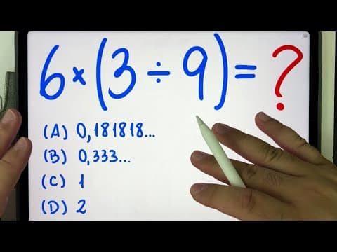 Thumbnail da aula: 🤯 MATEMÁTICA BÁSICA DESBUGADA 6×(3÷9) = ??? Expressão numérica bugante! Você consegue?
