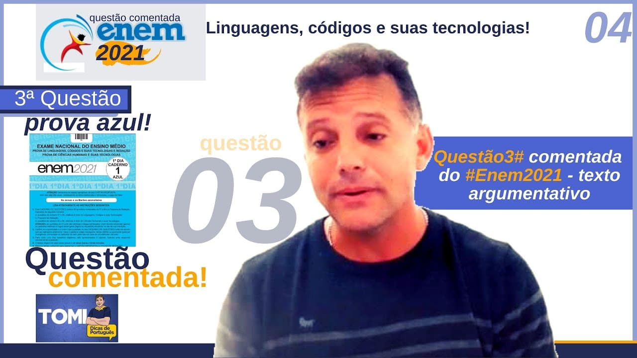 Thumbnail: #Questão #3 comentada do #Enem2021 - texto argumentativo