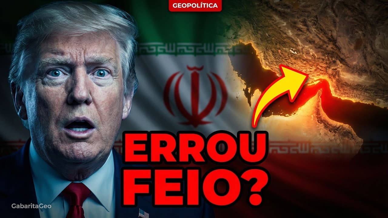 Thumbnail: TRUMP ERROU FEIO? Como o Irã Virou o Jogo Contra os EUA em 2026