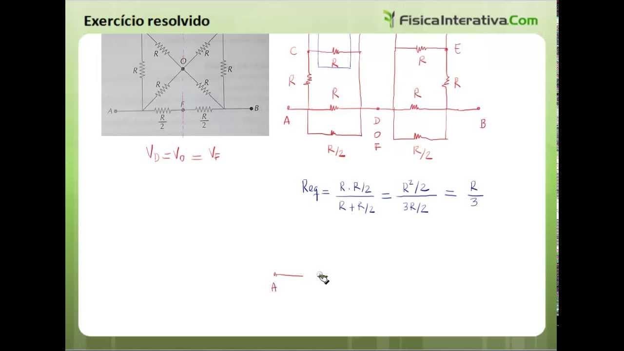 Thumbnail: Associação de resistores mista - Exercício resolvido - (1/2)