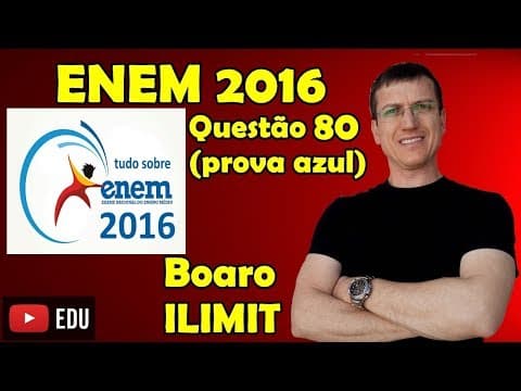 Thumbnail da aula: ENEM 2016 - QUESTÃO 80 - FÍSICA - PROVA AZUL - Prof  Boaro ILIMIT EDUCATION