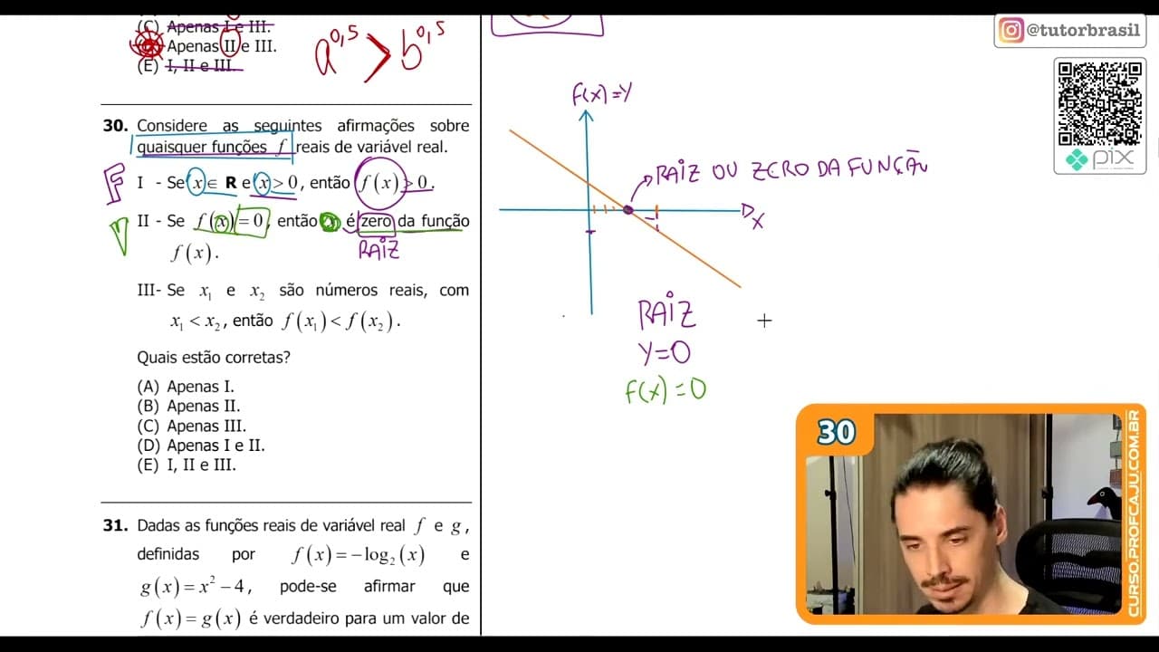 Thumbnail: [UFRGS 2019] 30 - Considere as seguintes afirmações sobre quaisquer funções f reais de variável real