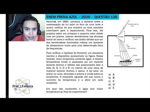 Thumbnail da aula: Enem 2020 - Herschel, em 1880, começou a escrever sobre a condensação da luz solar no foco de uma