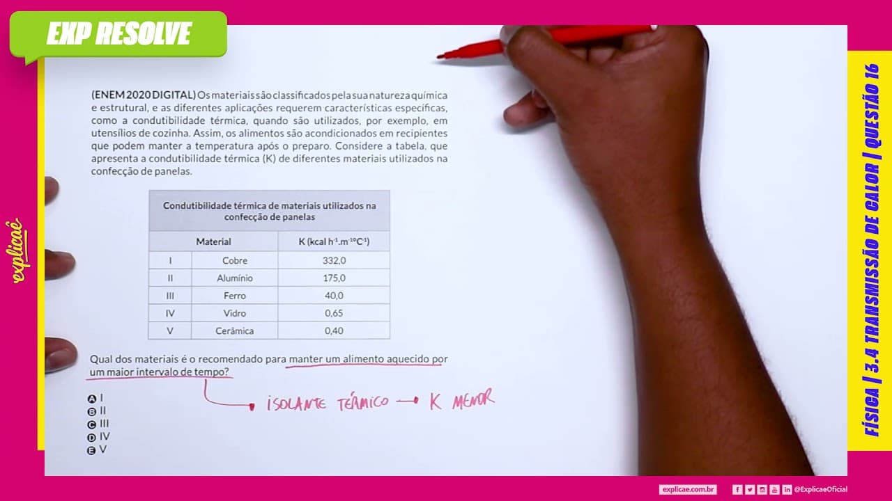 Thumbnail: OS MATERIAIS SÃO CLASSIFICADOS PELA SUA NATUREZA QUÍMICA E ESTRUTURAL, (...) | TRANSMISSÃO DE CALOR