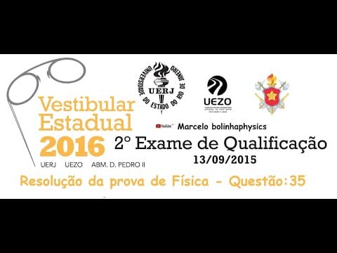 Thumbnail da aula: Resolução da prova de FÍSICA – 2° EXAME DE QUALIFICAÇÃO – UERJ 2016. Questão 35.