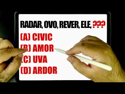 Thumbnail da aula: 🔥 SEQUÊNCIA LÓGICA DE PALAVRAS: Qual é a PRÓXIMA PALAVRA? Você é fera no RACIOCÍNIO LÓGICO?