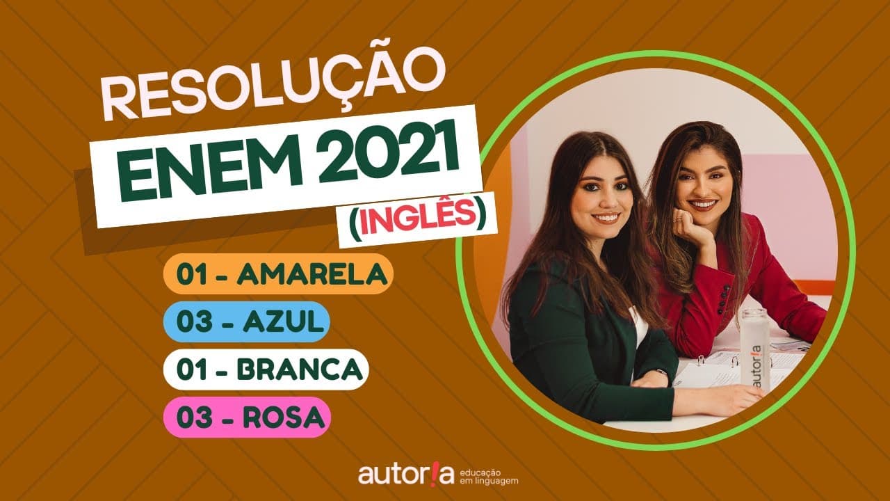 Thumbnail: Enem 2021 - Autoria Linguagem - Questão 01 (Inglês) | Linguagens, prova amarela