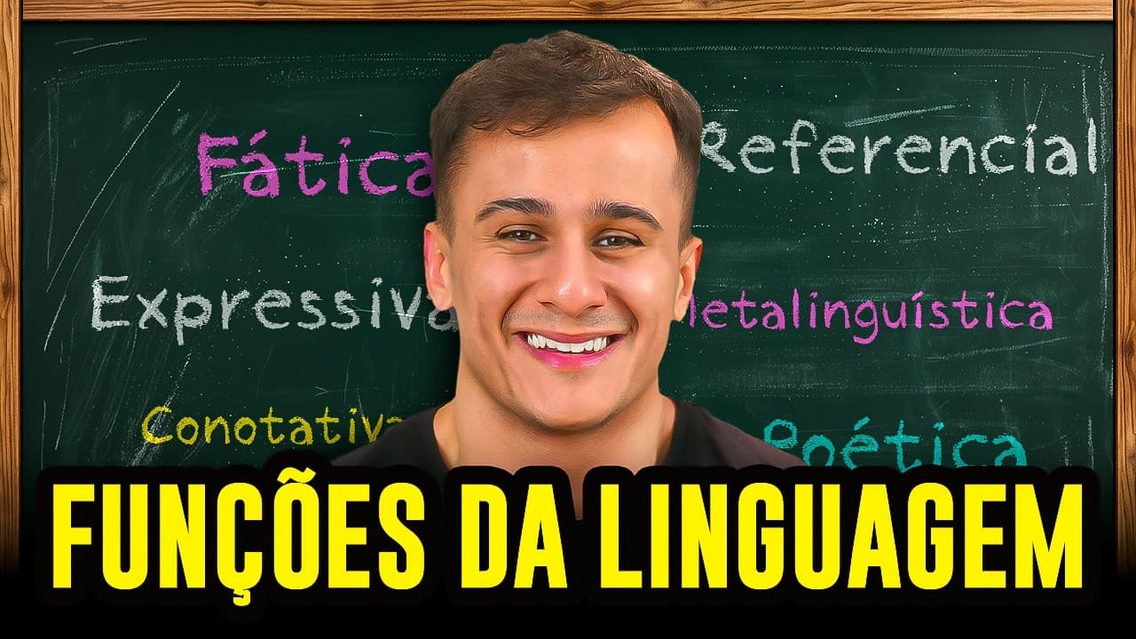 Thumbnail: TUDO sobre FUNÇÕES DA LINGUAGEM pro ENEM - Referencial, conativa, metalinguística, poética, fática