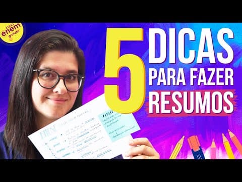 Thumbnail da aula: 5 DICAS PARA FAZER ÓTIMOS RESUMOS | Dicas de estudo para a escola, Enem e vestibulares