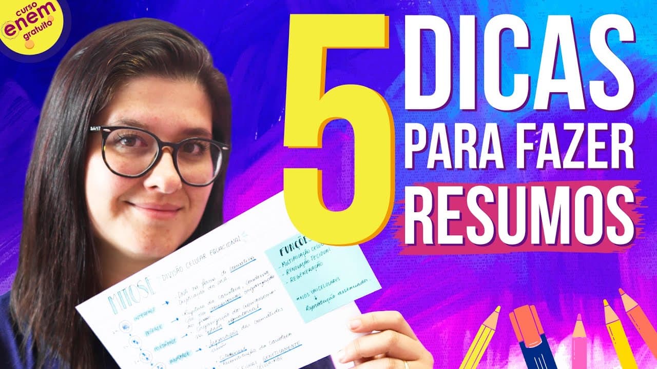 Thumbnail: 5 DICAS PARA FAZER ÓTIMOS RESUMOS | Dicas de estudo para a escola, Enem e vestibulares
