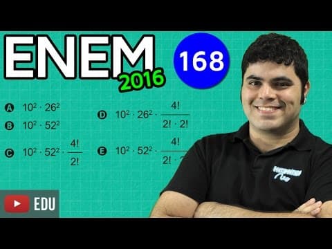 Thumbnail da aula: ENEM 2016 Matemática #33 - Análise Combinatória e Permutação com Repetição (dica matadora)