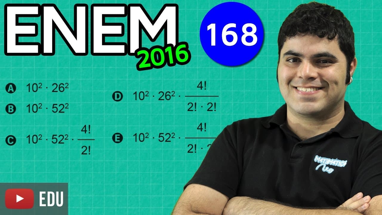 Thumbnail: ENEM 2016 Matemática #33 - Análise Combinatória e Permutação com Repetição (dica matadora)