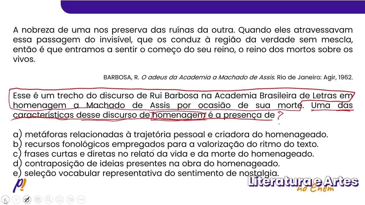 Thumbnail: ENEM 2023 - Teoria Literária | Mestre e companheiro, disse eu que nos íamos despedir...