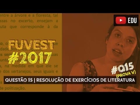 Thumbnail da aula: RESOLUÇÃO FUVEST 2017 #Literatura | Questão 15 (Mayombe)